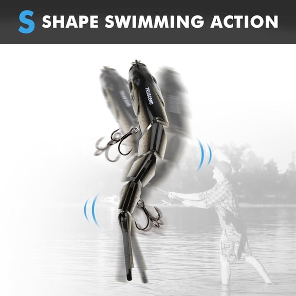 UBSWF-Swimmax Easy Catch Fishing Lures with BKK Hooks, Wiggling, Vibrating, Rattling and Gurgling for More Bite, Heavy-Duty Dyneema Fiber Jointed Swimbaits for Bass, Trout, Walleye, Crappie, Pike