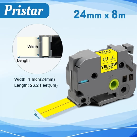 UBSWF-TZe-651 Black on Yellow Label Tape 1 Inch Compatible for Brother 24mm 0.94 Laminated TZ Tape TZe651 TZ651 Yellow Work with P Touch Label Maker PT-P710BT PT-D600 PT-P750W PT-E500, 3-Pack