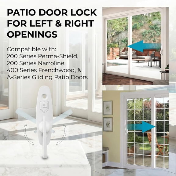 UBSWF-Thumb Latch for Andersen Sliding Door Lock Replacement, 10-Years Long-Lasting Gliding Door Thumb Latch, Patio Door Lock, White Color