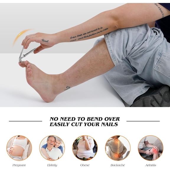 UBSWF-Toenail Clippers for Seniors, Upgraded Professional Long Handled Ingrown Thick Toe Nail Clippers with Wide Jaw for Men, Ultra-Sharp Slanted Nail Cutter Fingernail Clipper Nail Tools for Women