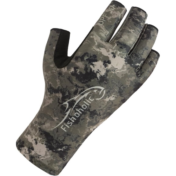 UBSWF-UPF50+ Fingerless Fishing Gloves - Sticky Grip Sun Protection Glove - Kayaking Paddling or Rowing