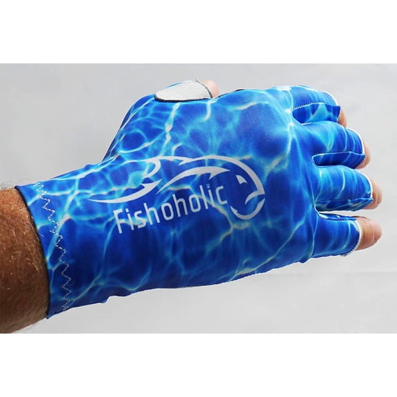 UBSWF-UPF50+ Fingerless Fishing Gloves - Sticky Grip Sun Protection Glove - Kayaking Paddling or Rowing