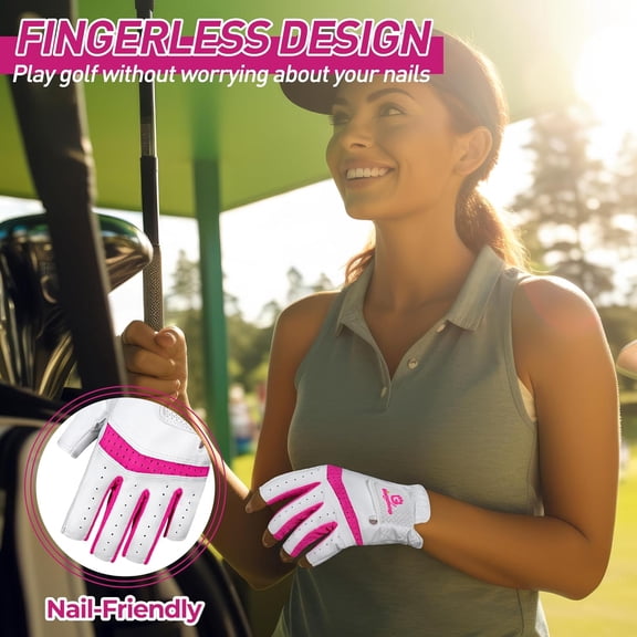 UBSWF-Womens Golf Glove for Left or Right Hand 1 Pack, Breathable Lightweight Ladies Golf Glove with Non-Slip Grip for Women Golfers