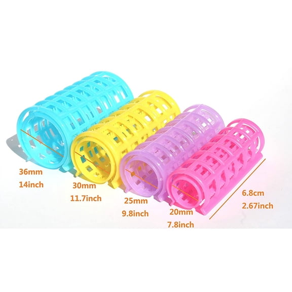UBSWF-X-Large Hair Rollers Comb Curlers Clips Styling Rollers Hair Curls Wave Style Hairdressing Curlers Tools (Plastic Styling 30mm 1 1/8"' 8PCS Random Clolor)