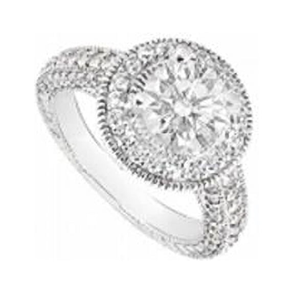 UBTJ6533W14 Halo Semi Mount Engagement Ring in 14K White Gold - 0.80 CT Diamonds, 70 Stones