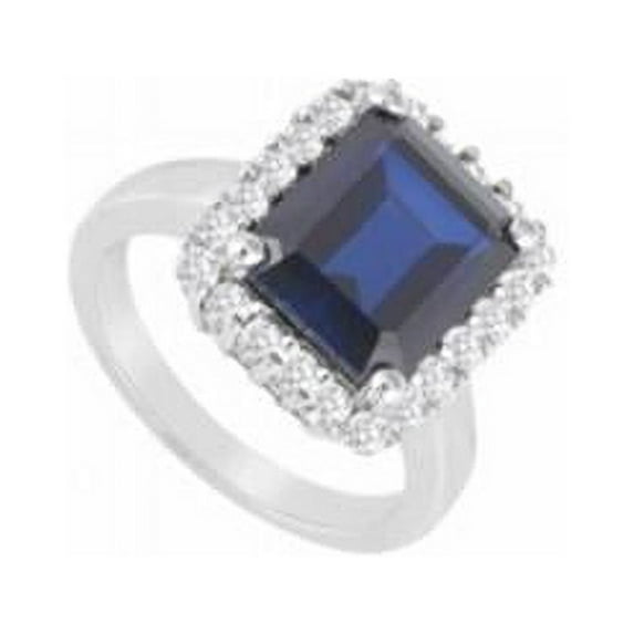 UBUK780CZW14S-118RS5.5 Created Sapphire & Cubic Zirconia Ring 14K White Gold, 1.25 CT - Size 5.5