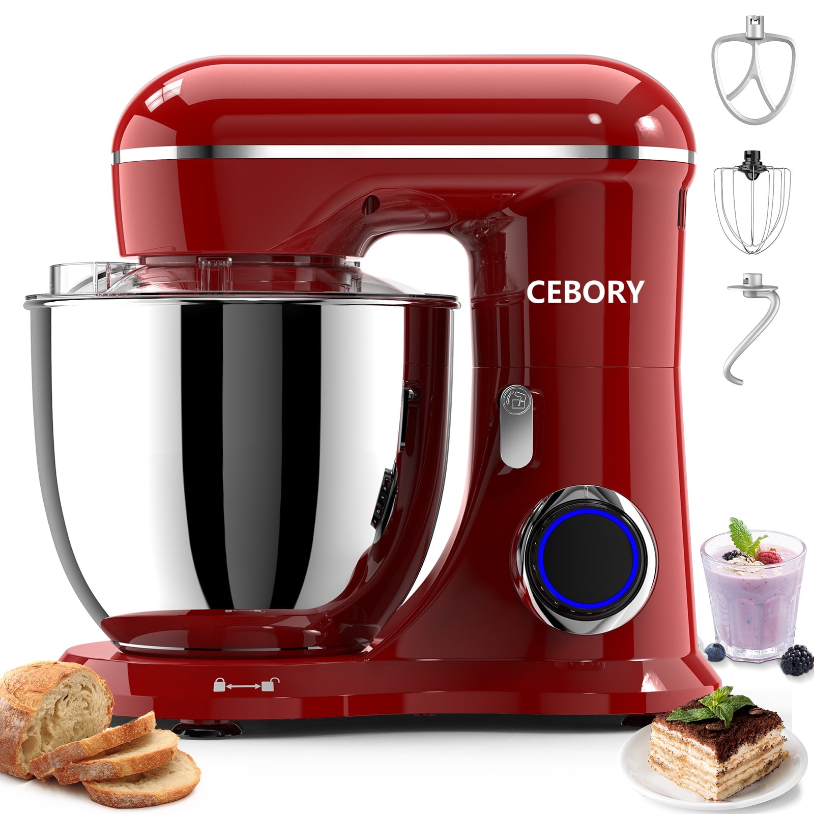 CEBORY 3-IN-1 Stand Mixer, 6 QT Tilt-Head 10-Speed Food Mixer, Kitchen Electric Mixer with Dough Hook, Beater, Whisk, Bowl for Most Home Cooks - Walmart.com CEBORY 3-IN-1 Stand Mixer, 6 QT Tilt-Head 10-Speed Food Mixer, Kitchen Electric Mixer with Dough Hook, Beater, Whisk, Bowl for Most Home Cooks - Walmart.com