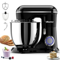 UBantor Stand Mixer, 6.5 QT Tilt-Head 660W 10-Speed Food Mixer, 3-IN-1 Kitchen Electric Mixer with Dough Hook, Beater, Whisk, Bowl for Most Home Cooks (Onyx Black）