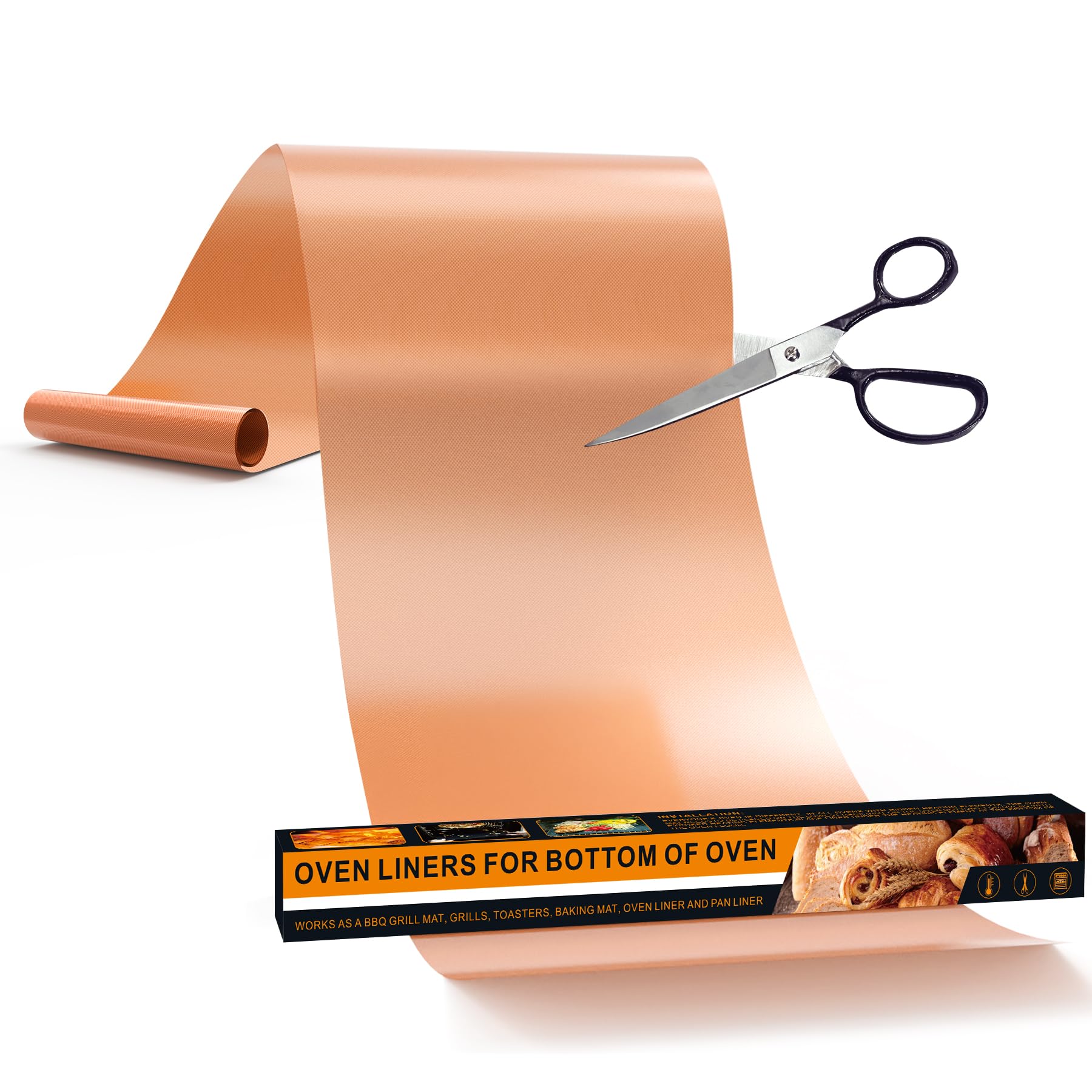 UBeesize 75inch roll Large Copper Oven Liners for Bottom of Oven BPA