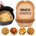 thumbnail image 1 of UBeesize 9 inch Disposable Air Fryer Liners, 200 Pcs Square Unbleached Parchment Papers , Fits 5-8 Qt Basket, Make by Wood pulp, 1 of 8