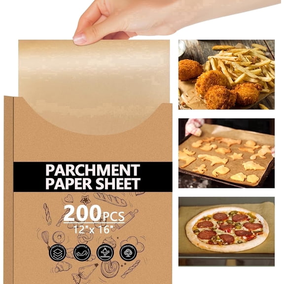 UBeesize Food Service Non-Stick White Parchment Paper Sheets, 12" x 16", 200 Count