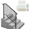 thumbnail image 1 of UBesGoo 1-4 Step Picket Wrought lron Handrail Black W/Installation Kit, 1 of 6