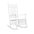 thumbnail image 1 of UBesGoo 1 Pack Wood Rocking Chair, r Solid Wood High Back Seat Reclining Seat for Deck, Garden, Backyard, Porch, Indoor or Outdoor Use, White, 1 of 7