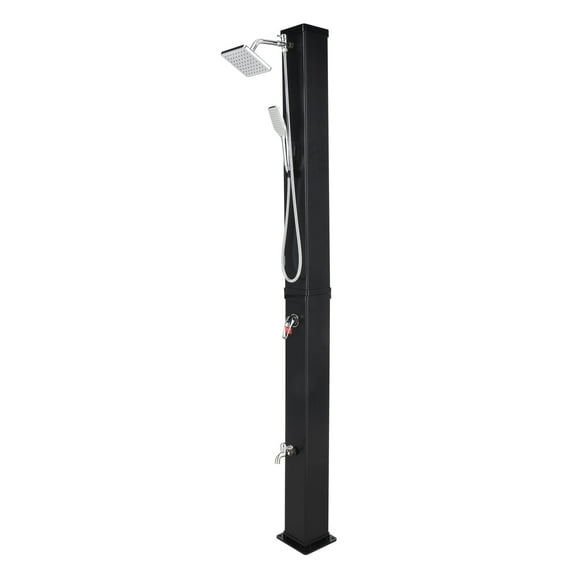 UBesGoo 10.6 Gallon Solar Heated Shower, with Shower Head/Handhold/Foot Shower Tap for Outdoor Backyard Poolside Beach Pool Spa,Black