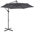thumbnail image 1 of UBesGoo 10 Feet Solar LED Offset Cantilever Hanging Market Patio Umbrella,Easy Crank & Tilt Adjustment, for Garden Deck Pool Patio,Gray, 1 of 10