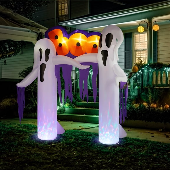 UBesGoo 10 ' Halloween Ghost Arch Outdoor Halloween Inflatables for Patio Garden Decor