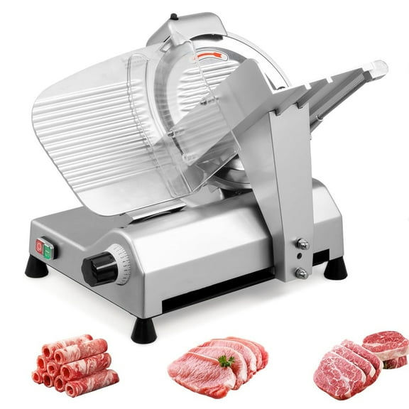 UBesGoo 10" Meat Slicer, 240W Electric Food Slicer with Adjustable Thickness, Stainless Steel Blade for Home & Restaurant Use