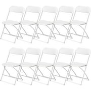 UBesGoo 10 Packs Plastic Folding Chairs Platsic Chair for Wedding Business Activities Banquet Seat Party Event Chair for Adults, White