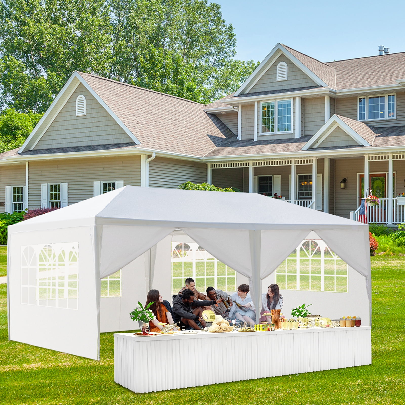UBesGoo 10' x 20' Canopy Garden Party Tent Practical Outdoor Tent for  Parties 6 Sidewalls 