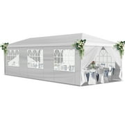 UBesGoo 10' x 30' Canopy Waterproof Party Tent Outdoor Tent 8 Sides White