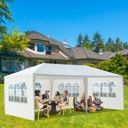 UBesGoo 10'x20' Heavy Duty Party Tent PE Gazebo Wedding Canopy w/4 Sides Removable Wall