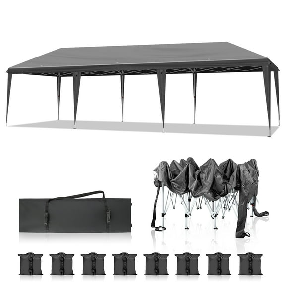 UBesGoo 10x30 Pop-Up Canopy with NO Sidewalls and Convenient Gray Storage Bag