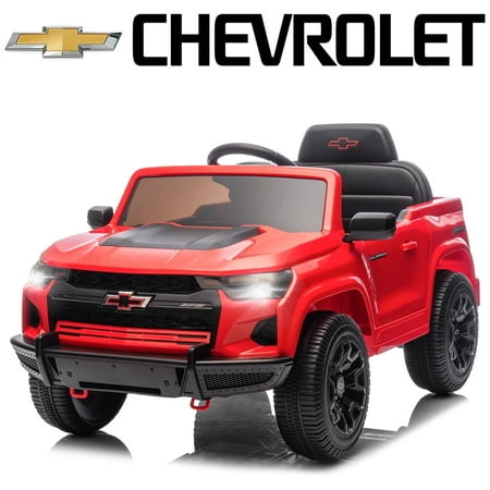 UBesGoo 12V Licensed Chevrolet Colorado Electric Ride on Car Toy for Toddler Kid w/ Remote Control, LED Lights, Red