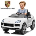 thumbnail image 1 of UBesGoo 12V Kids Ride on Car Toys, Licensed Porsche Cayenne Powered Electric Car for Kids, Parent Remote Control, White, 1 of 10