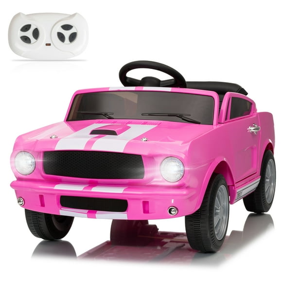UBesGoo 12V Licensed Shelby Electric Ride on Car, Kids Powered Ride On Toy Car,  w/ Parent Remote Control, Pink