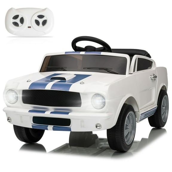 UBesGoo 12V Licensed Shelby Electric Ride on Car, Kids Powered Ride On Toy Car,  w/ Parent Remote Control, White
