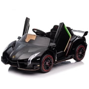 UBesGoo 12V Licensed Lamborghini Electric Ride on Cars for Kids, Powered Ride on Toys Cars for Girl Boys, with Parent Remote Control, Bluetooth Music - Black