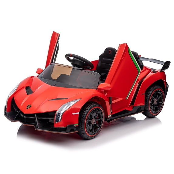 UBesGoo 12V Licensed Lamborghini Electric Ride on Cars for Kids, Powered Ride on Toys Cars for Girl Boys, with Parent Remote Control, Bluetooth Music - Red