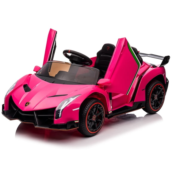 UBesGoo 12V Licensed Lamborghini Powered Ride-On Cars for Child, Pink