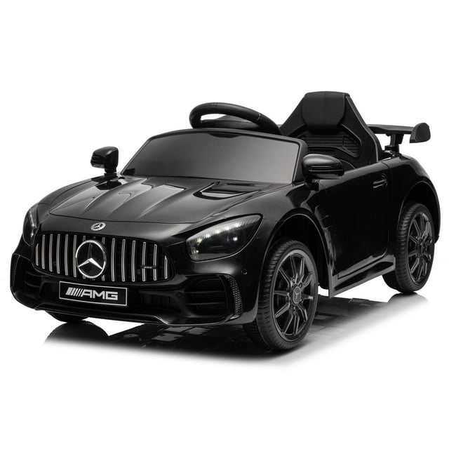 UBesGoo 12V Licensed Mercedes-Benz Electric Ride on Car Toy for Toddler Kid w/ Remote Control, LED Lights, Black
