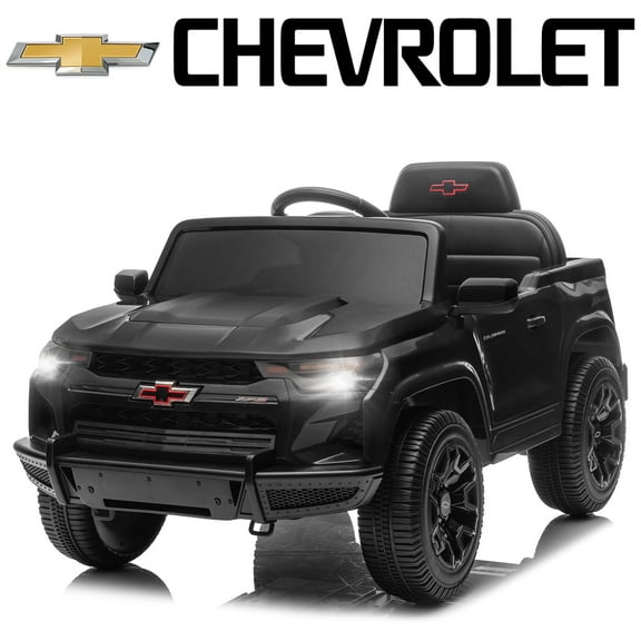 UBesGoo 12V Licensed Chevrolet Colorado Electric Ride on Car Toy for Toddler Kid w/ Remote Control, LED Lights, Black
