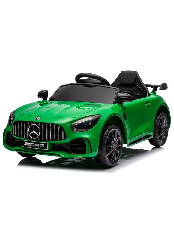 UBesGoo 12V Licensed Mercedes-Benz Electric Ride on Car Toy for Toddler Kid w/ Remote Control, LED Lights, Green