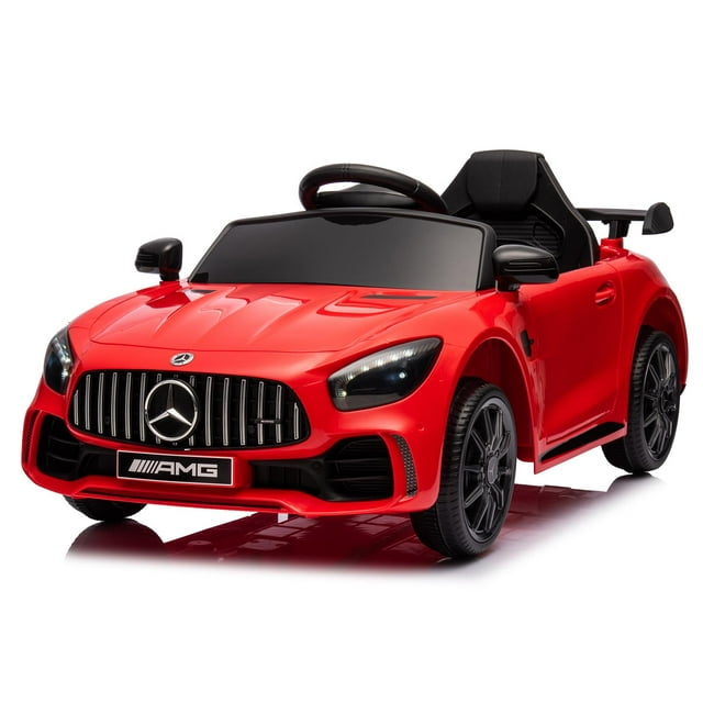 UBesGoo 12V Licensed Mercedes-Benz Electric Ride on Car Toy for Toddler Kid w/ Remote Control, LED Lights, Red