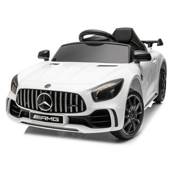 UBesGoo 12V Licensed Mercedes-Benz Electric Ride on Car Toy for Toddler Kid w/ Remote Control, LED Lights, White