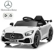 UBesGoo 12V Licensed Mercedes-Benz Electric Ride On Cars Toys for Kids, Power Wheels with Parent Remote Control, White