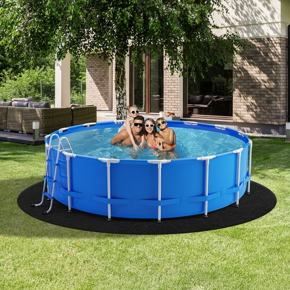 UBesGoo 12ft Black Round Pool Liner Pad-Protect The Pool from Punctures, Pool Pads for Above Ground Pool-Weed and Gravel Barrier