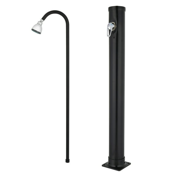 UBesGoo 2.3 Gallon Solar Heated Shower,2-Section with Shower Head and Foot Shower Tapï¼for Outdoor Backyard Poolside Beach Pool Spa,Black