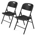 thumbnail image 1 of UBesGoo 2 Pack Folding Chair, Plastic Folding Chair for Indoor and Outdoor, Steel Frame Portable Chairs, Easy to Carry, Black, 1 of 1