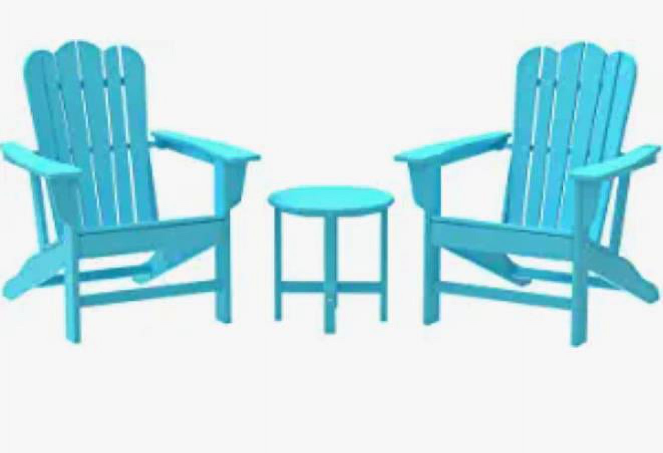 UBesGoo 2 Plastic Adirondack Chairs Outdoor Side Table. Outdoor Adirondack Chair Patio Lounge Chairs Classic Design (Blue) - image 1 of 4
