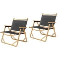 thumbnail image 1 of UBesGoo 21" Set of 2 Folding Camping Chair, Portable Armchairs, Black, 1 of 8