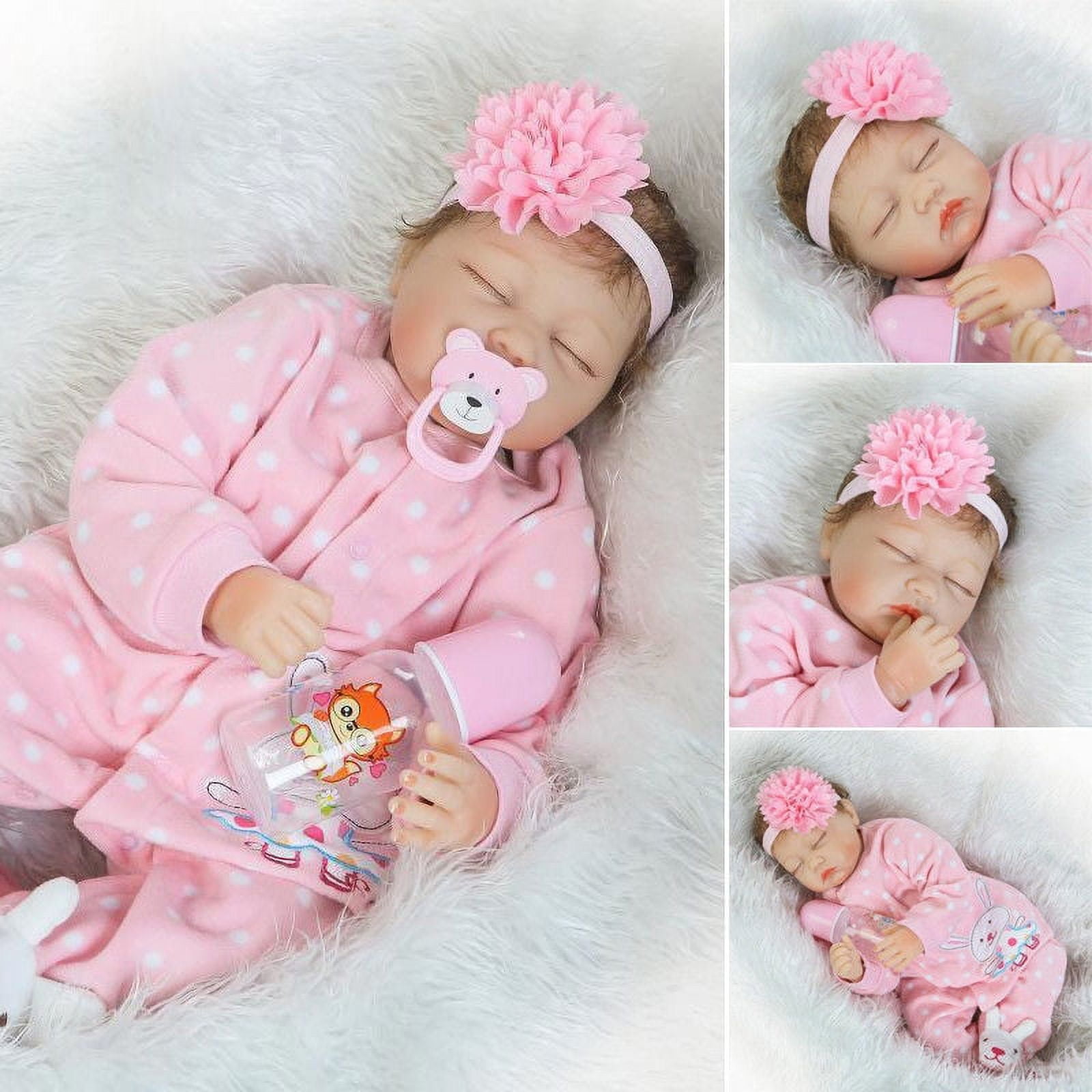 Shipping From Brazil Lifelike 55cm Reborn Baby Doll Soft Silicone