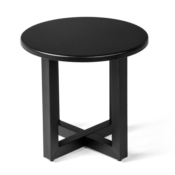 UBesGoo 24-Inch Metal Round Table - Weather-Resistant for Patio, Bistro or Living Room Use (Black)