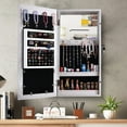 "UBesGoo 24"" Lockable Wall Mount Mirrored Jewelry Cabinet Organizer ...