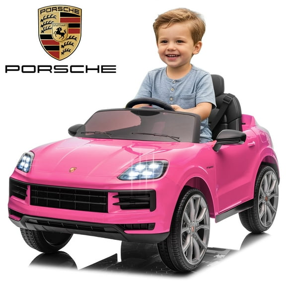 UBesGoo 12V Kids Ride on Car Toys, Licensed Porsche Cayenne Powered Electric Car for Kids, Parent Remote Control, Pink