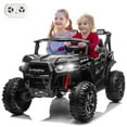 thumbnail image 1 of UBesGoo 24V Ride On Car UTV, 2WD/4WD 2 Seater Kid Electric Power Wheels with Remote Control, LED Lights, Spring Suspension, Music, Black, 1 of 10