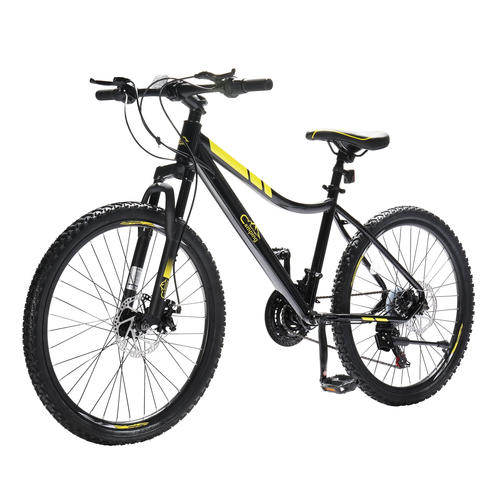 UBesGoo 24in Mountain Bike Shimano 21 Speed  with Disc Brake, Black Yellow